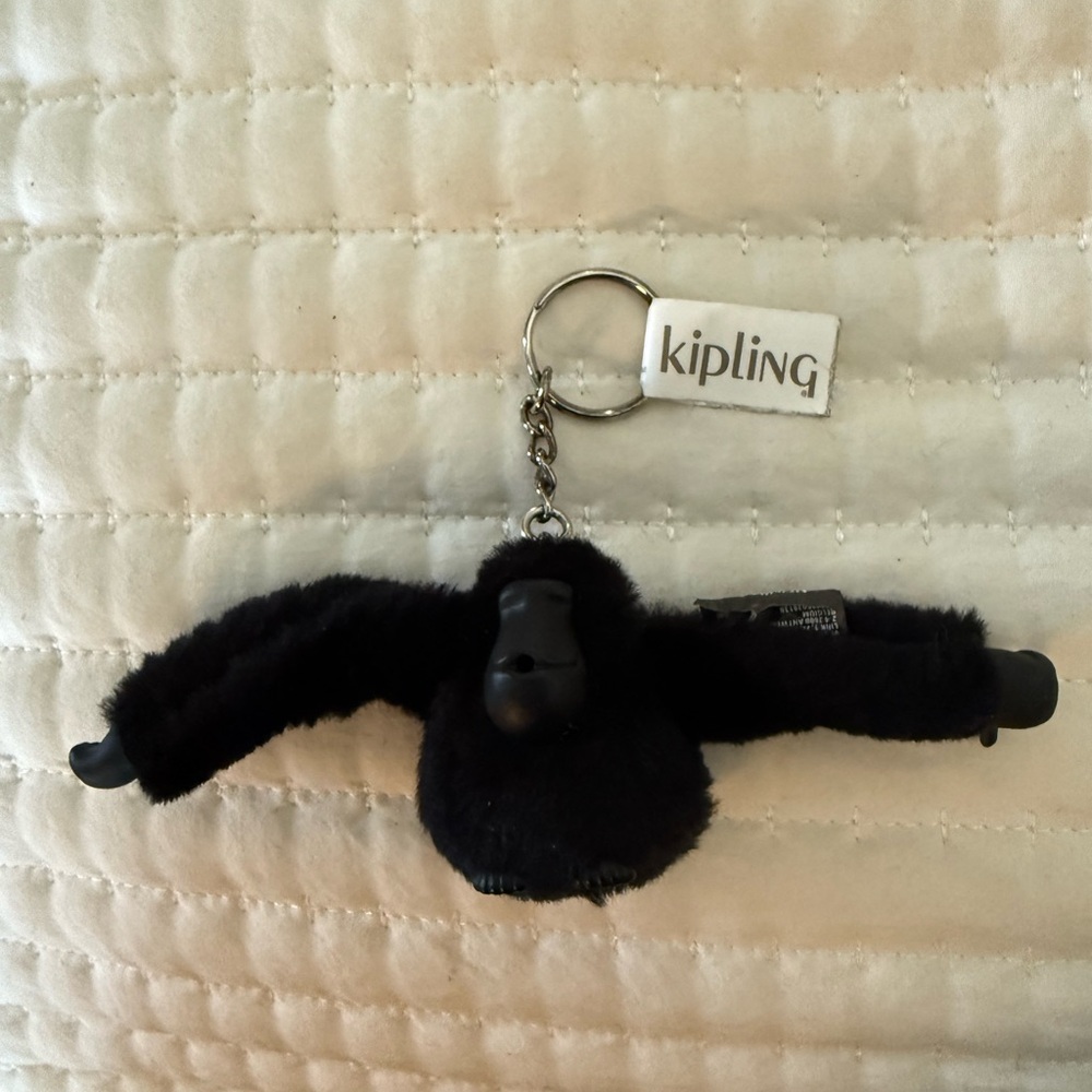 Kipling Black Plush Monkey Keychain
